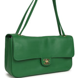 Chanel Maxi "Souplissimo" Small Flap Bag Green Grained Calfskin Gold Hardware - Thumbnail View 2
