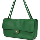 Chanel Maxi "Souplissimo" Small Flap Bag Green Grained Calfskin Gold Hardware - Thumbnail View 5