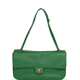 Chanel Maxi "Souplissimo" Small Flap Bag Green Grained Calfskin Gold Hardware - Thumbnail View 7