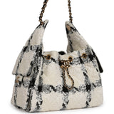 Chanel Small 25 Hobo Bag White, Black Tweed Gold Hardware - Thumbnail View 2