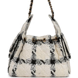 Chanel Small 25 Hobo Bag White, Black Tweed Gold Hardware - Thumbnail View 4