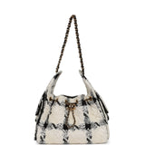 Chanel Small 25 Hobo Bag White, Black Tweed Gold Hardware - Thumbnail View 6