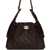 Chanel Small 25 Hobo Bag Dark Brown Caviar Gold Hardware - Thumbnail View 1