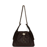 Chanel Small 25 Hobo Bag Dark Brown Caviar Gold Hardware - Thumbnail View 6
