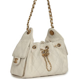 Chanel Mini 25 Hobo Bag White Caviar Antique Gold Hardware - Thumbnail View 2