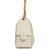 Chanel Mini 25 Hobo Bag White Caviar Antique Gold Hardware - Thumbnail View 3