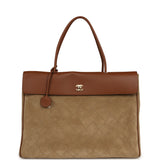 Chanel XXL "Urban Essential" Shopping Tote Dark Beige Suede, Camel Grained Calfskin Gold Hardware - Thumbnail View 1