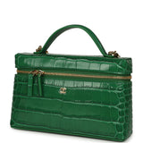 Chanel Top Handle Long Vanity Case with Chain Green Croc Embossed Calfskin Gold Hardware - Thumbnail View 5