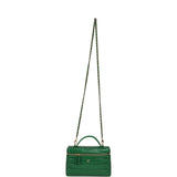 Chanel Top Handle Long Vanity Case with Chain Green Croc Embossed Calfskin Gold Hardware - Thumbnail View 7