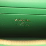 Chanel Top Handle Long Vanity Case with Chain Green Croc Embossed Calfskin Gold Hardware - Thumbnail View 9