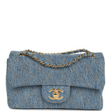 Chanel Mini "Souplissimo" Flap Bag Blue Denim Gold Hardware - Thumbnail View 1