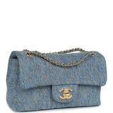 Chanel Mini "Souplissimo" Flap Bag Blue Denim Gold Hardware - Thumbnail View 2