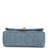 Chanel Mini "Souplissimo" Flap Bag Blue Denim Gold Hardware - Thumbnail View 6