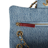 Chanel Mini "Souplissimo" Flap Bag Blue Denim Gold Hardware - Thumbnail View 8