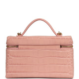 Chanel Top Handle Long Vanity Case with Chain Pink Croc Embossed Calfskin Gold Hardware - Thumbnail View 4