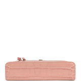 Chanel Top Handle Long Vanity Case with Chain Pink Croc Embossed Calfskin Gold Hardware - Thumbnail View 6