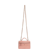 Chanel Top Handle Long Vanity Case with Chain Pink Croc Embossed Calfskin Gold Hardware - Thumbnail View 7