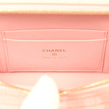 Chanel Top Handle Long Vanity Case with Chain Pink Croc Embossed Calfskin Gold Hardware - Thumbnail View 9