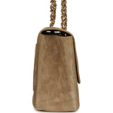 Chanel Maxi "Souplissimo" Small Flap Bag Dark Beige Suede Gold Hardware - Thumbnail View 4