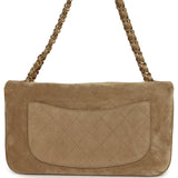 Chanel Maxi "Souplissimo" Small Flap Bag Dark Beige Suede Gold Hardware - Thumbnail View 5