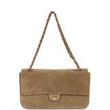 Chanel Maxi "Souplissimo" Small Flap Bag Dark Beige Suede Gold Hardware - Thumbnail View 6