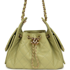 Chanel Mini 25 Hobo Bag Green Caviar Gold Hardware