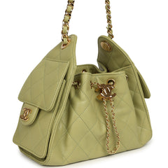 Chanel Mini 25 Hobo Bag Green Caviar Gold Hardware