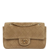 Chanel Mini "Souplissimo" Flap Bag Beige Suede Gold Hardware - Thumbnail View 1