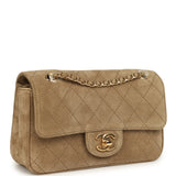 Chanel Mini "Souplissimo" Flap Bag Beige Suede Gold Hardware - Thumbnail View 2