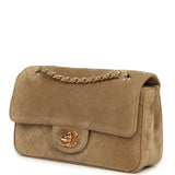 Chanel Mini "Souplissimo" Flap Bag Beige Suede Gold Hardware - Thumbnail View 5