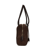Chanel Small "Perfect Bowling" Bag Dark Brown Suede Gold Hardware - Thumbnail View 3