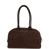 Chanel Small "Perfect Bowling" Bag Dark Brown Suede Gold Hardware - Thumbnail View 4