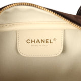 Chanel Small "Perfect Bowling" Bag Dark Brown Suede Gold Hardware - Thumbnail View 9