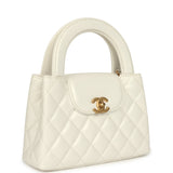 Chanel Small Kelly Shopper White Shiny Aged Calfskin Brushed Gold Hardware - Thumbnail View 2