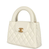 Chanel Small Kelly Shopper White Shiny Aged Calfskin Brushed Gold Hardware - Thumbnail View 5