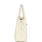 Chanel Small Kelly Shopper White Shiny Aged Calfskin Brushed Gold Hardware - Thumbnail View 3