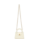 Chanel Small Kelly Shopper White Shiny Aged Calfskin Brushed Gold Hardware - Thumbnail View 7