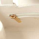 Chanel Small Kelly Shopper White Shiny Aged Calfskin Brushed Gold Hardware - Thumbnail View 10