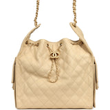 Chanel Medium 25 Hobo Bag Light Beige Caviar Antique Gold Hardware - Thumbnail View 1