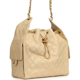 Chanel Medium 25 Hobo Bag Light Beige Caviar Antique Gold Hardware - Thumbnail View 2