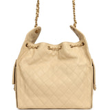 Chanel Medium 25 Hobo Bag Light Beige Caviar Antique Gold Hardware - Thumbnail View 4