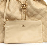 Chanel Medium 25 Hobo Bag Light Beige Caviar Antique Gold Hardware - Thumbnail View 8