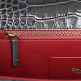 Chanel Top Handle Envelope Flap Bag Grey Croc Embossed Calfskin Gold Hardware - Thumbnail View 9