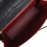 Chanel Top Handle Envelope Flap Bag Grey Croc Embossed Calfskin Gold Hardware - Thumbnail View 11