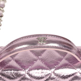 Chanel Trendy Top Handle Long Vanity Case with Chain Pink Metallic Calfskin Silver Hardware - Thumbnail View 8