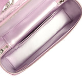 Chanel Trendy Top Handle Long Vanity Case with Chain Pink Metallic Calfskin Silver Hardware - Thumbnail View 9