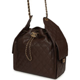Chanel Medium 25 Hobo Bag Dark Brown Caviar Gold Hardware - Thumbnail View 5