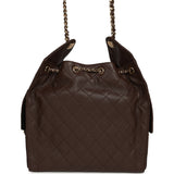 Chanel Medium 25 Hobo Bag Dark Brown Caviar Gold Hardware - Thumbnail View 4