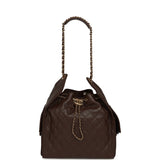 Chanel Medium 25 Hobo Bag Dark Brown Caviar Gold Hardware - Thumbnail View 6