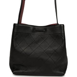 Chanel "CC Loop" Drawstring Bucket Bag with Leather Strap Black, Burgundy Calfskin Gold Hardware - Thumbnail View 4
